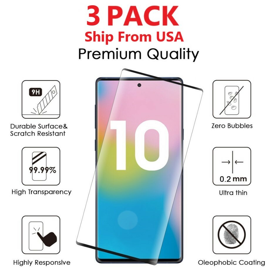 3x Full Cover Tempered Glass Screen Protector Samsung Galaxy S10 E S10Plus /N10+