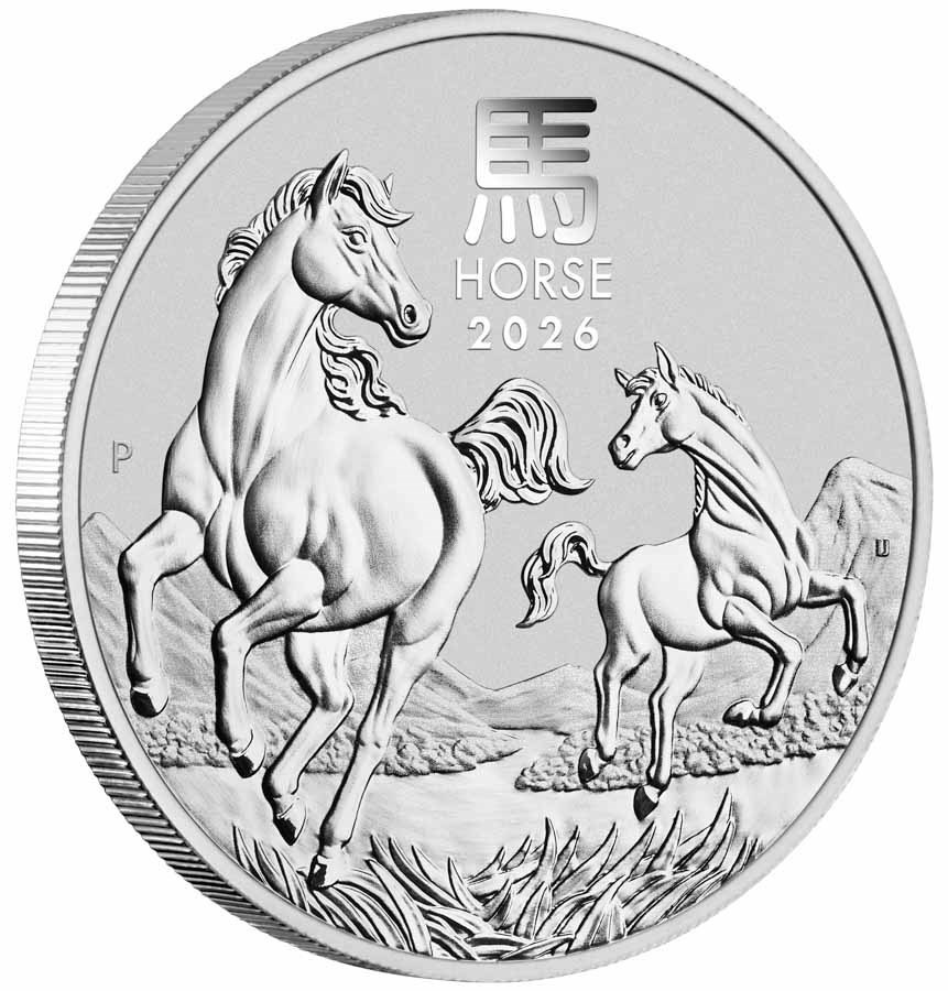 2026 Perth Mint Lunar Year of the Horse 1/2 oz Silver Coin - In Capsule