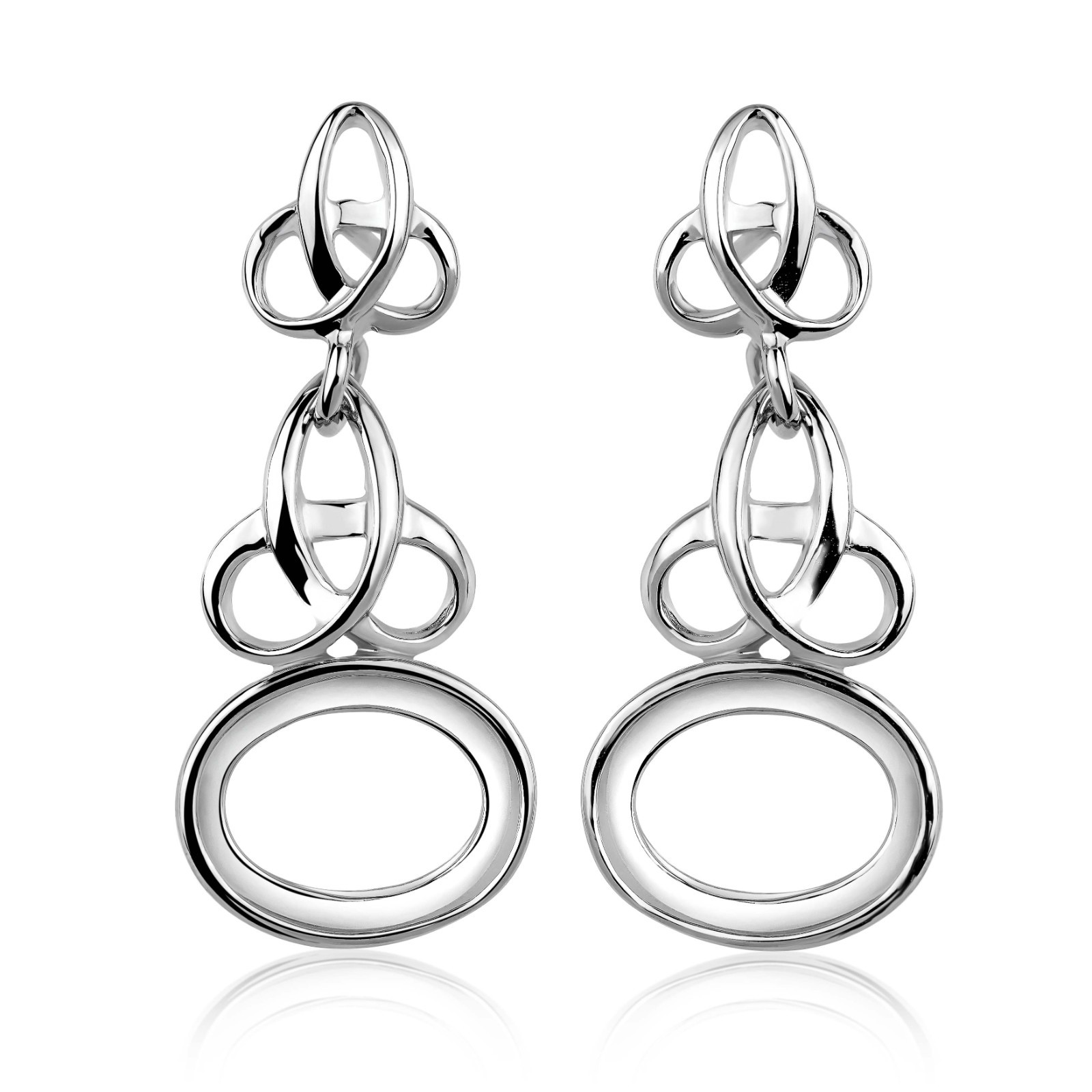 Silver 8x10mm Earring Blanks – Oval Bezel Setting with Celtic Knot Design