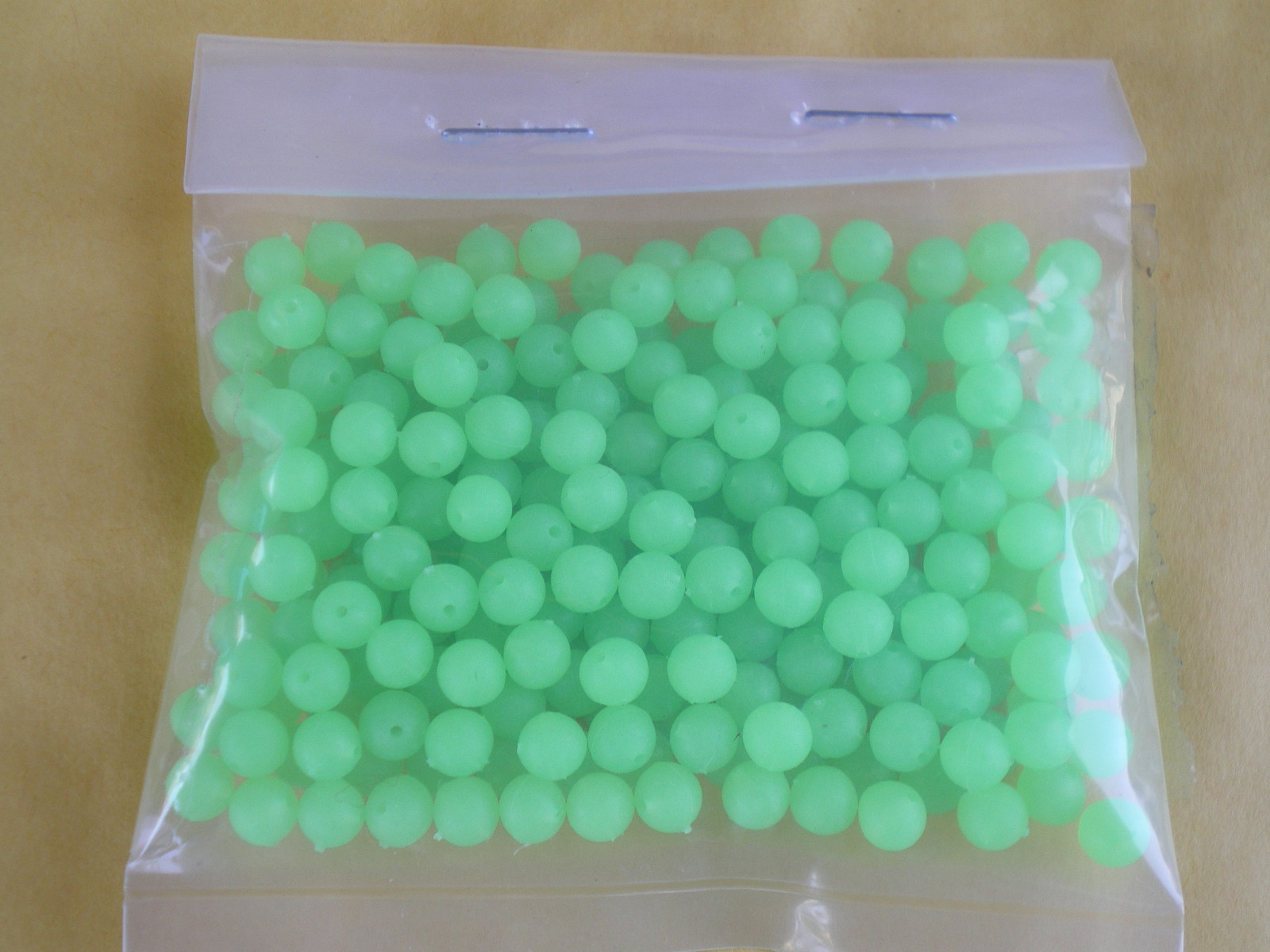 1,000 PCS. 7MM. SOFT GLOW PLASTIC LURE BEADS - GREEN .052 HOLE, "MAKE SPINNERS"