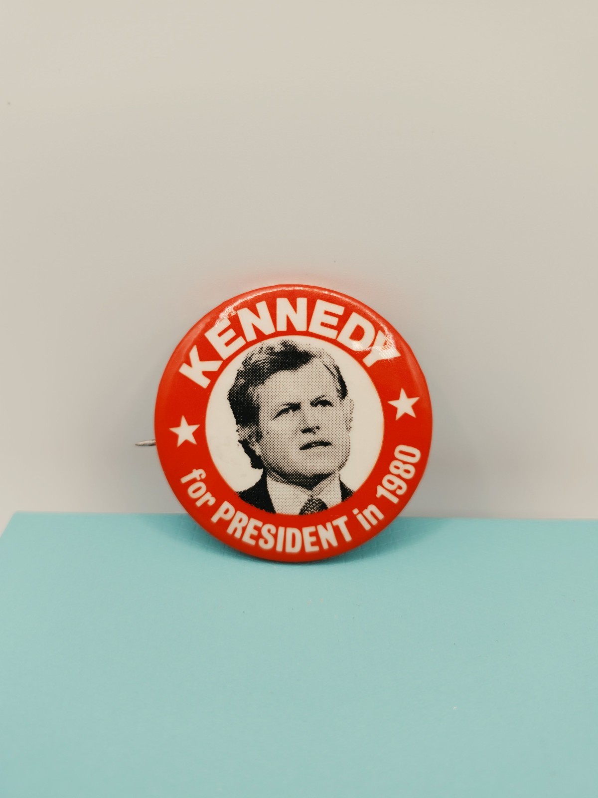 Kennedy for President 1980 Campaign Pinback Button - Red & White