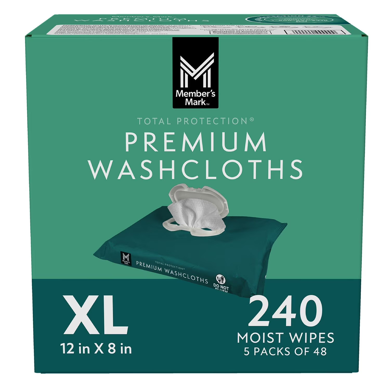 Member's Mark Adult Washcloths (240 ct.) 5 Packs of 48 Free Shipping