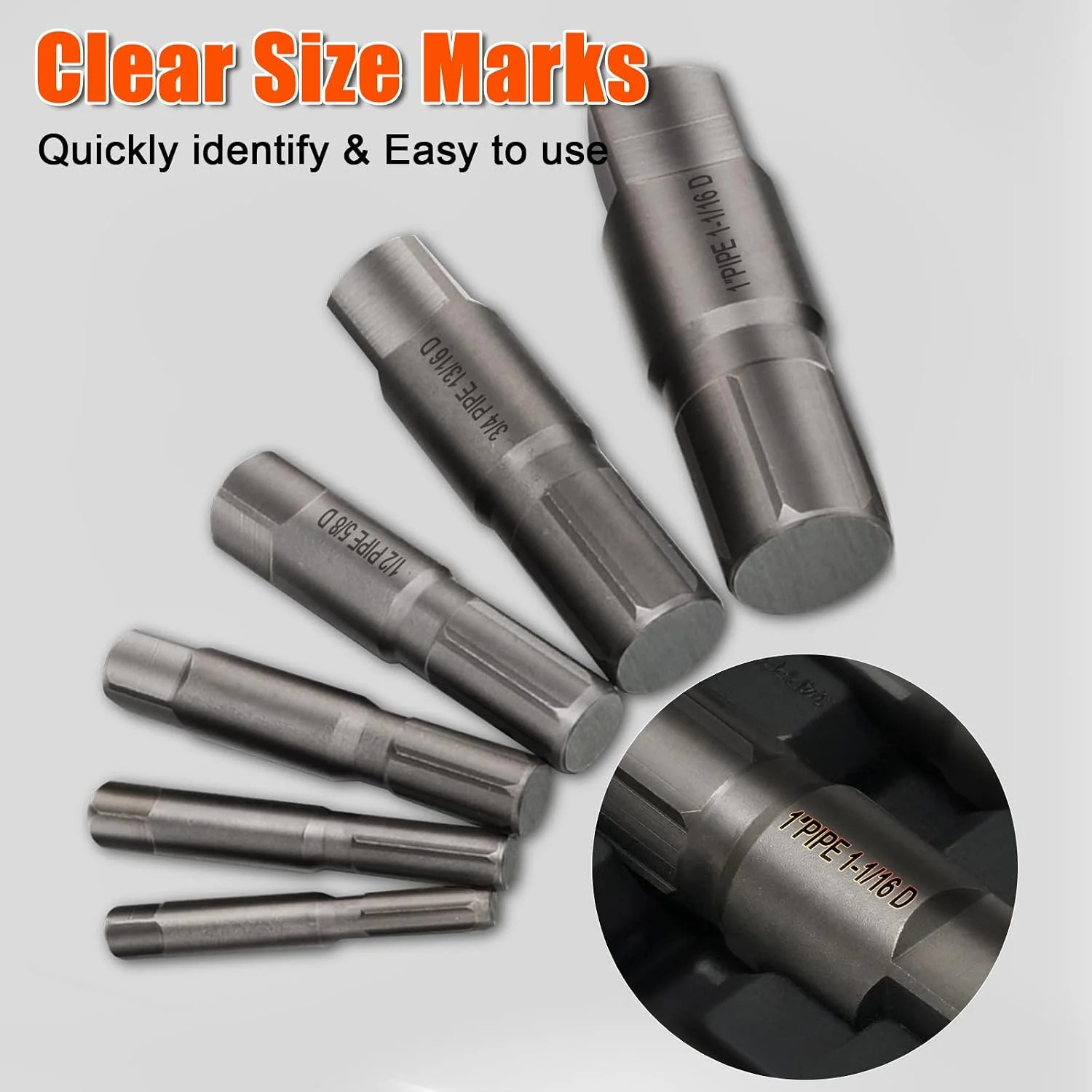 Pipe Extractor Set 6-Piece,Broken Pipe Extractor Tool Kit for 1/8" - 1" | Resist