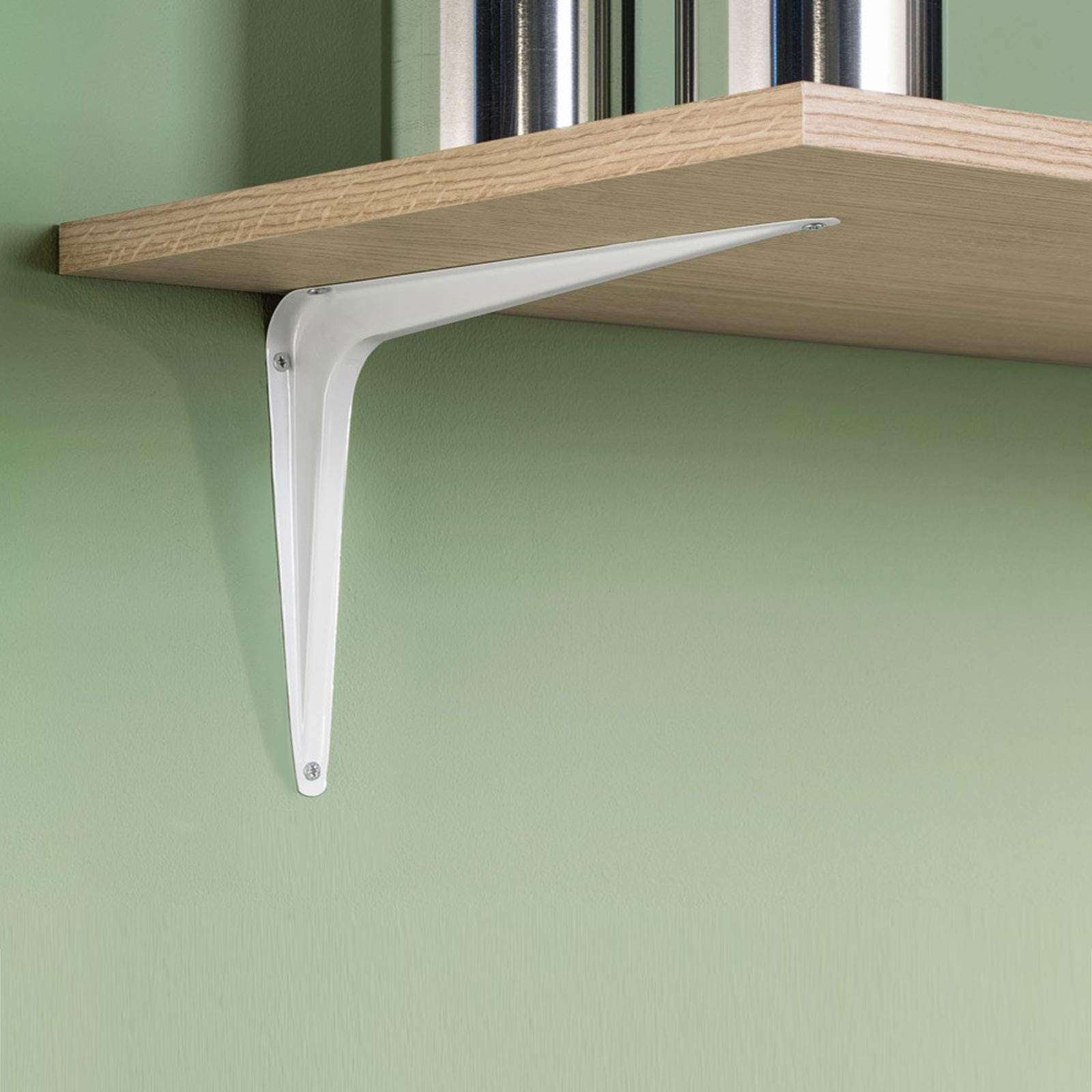 24 PCS 10x12 Inch White Shelf Brackets Heavy Duty L Bracket Angle Hardware