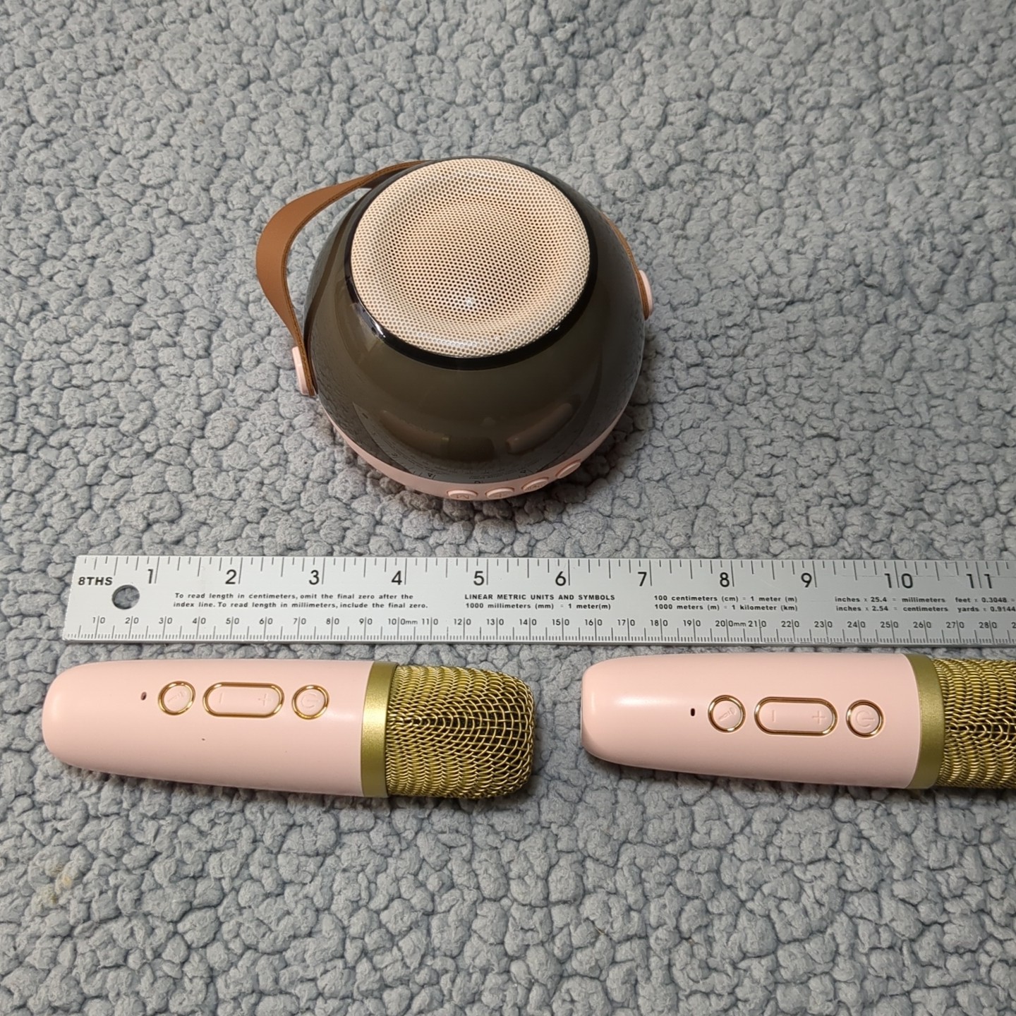 Bluetooth Karaoke Speaker And 2 Microphones for Kids Pink