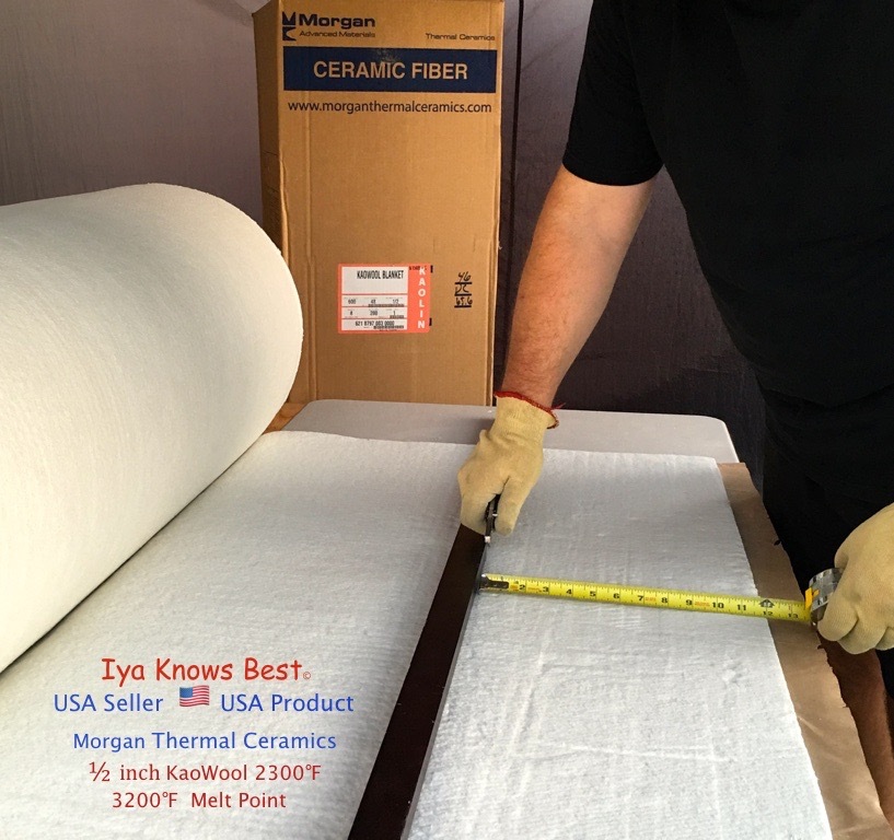 1/2" Kaowool 24"x48" Ceramic Fiber Blanket Insulation 8# Thermal Ceramics 2300F