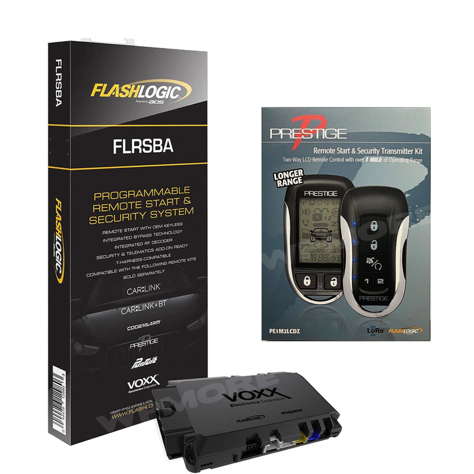 Prestige PE1M2LCDZ 2-Way LCD Remote Start Security Transmitter Kit 1-Mile Range