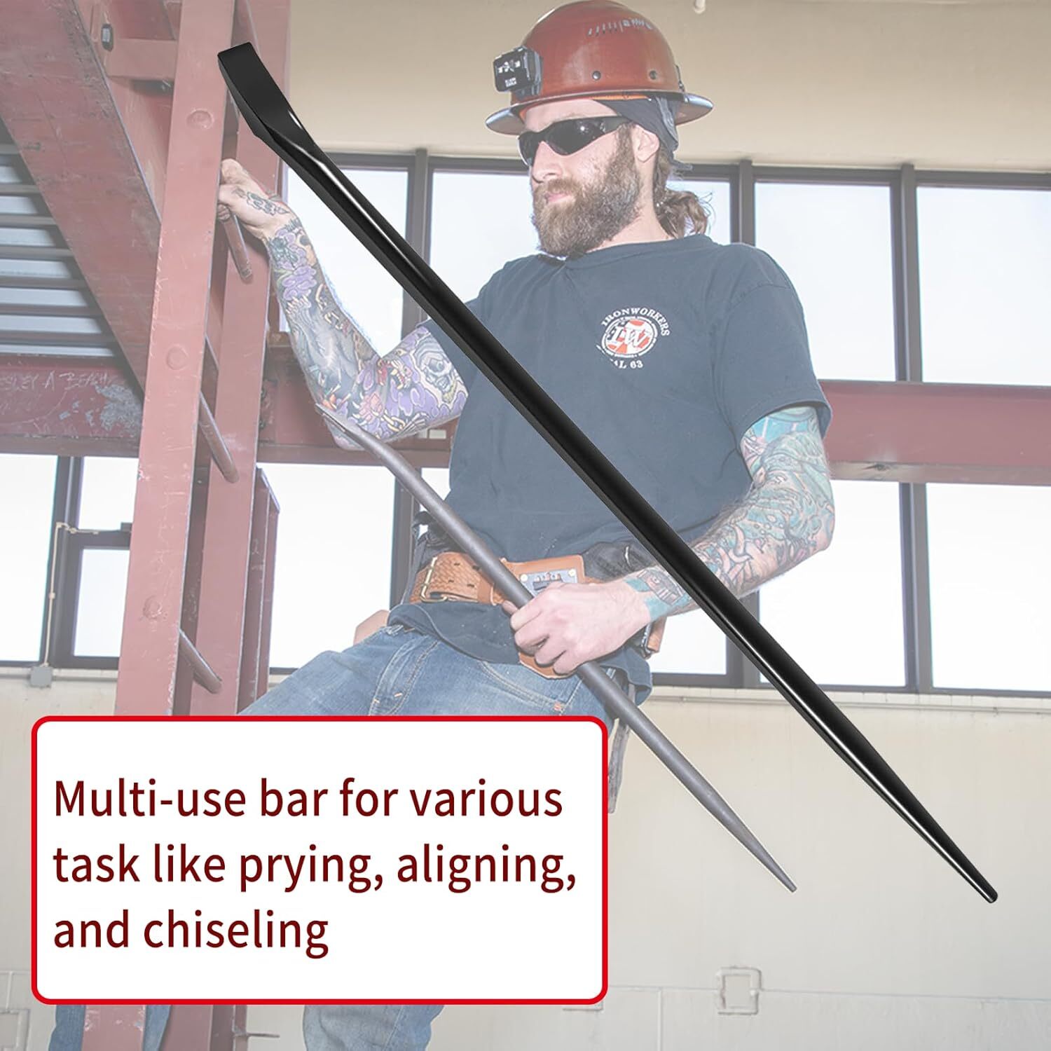3248 Round Connecting Bar 7/8" x 30" Sleever Bar For Aligning Prying Chiseling