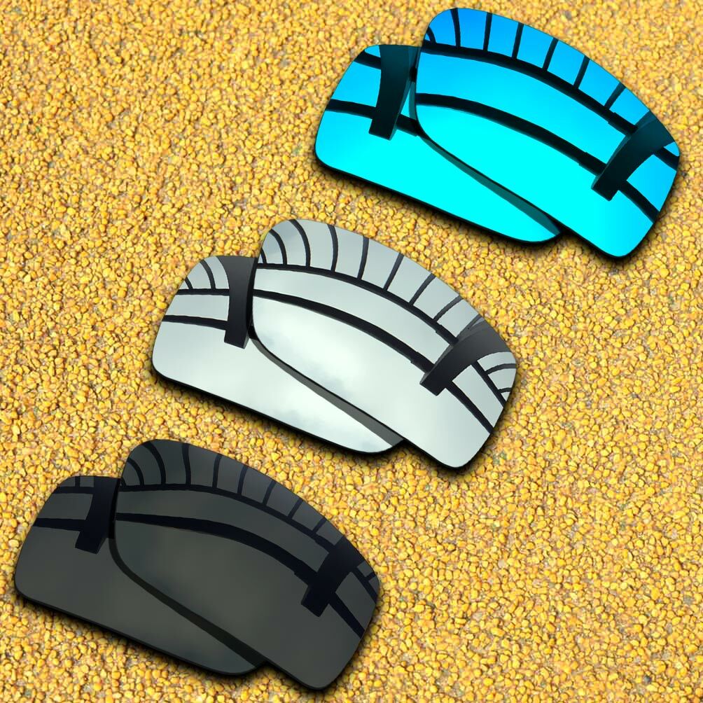 3 Sets Lenses Replacement for-Oakley Gascan Polarized-Black&Silver&Ice Blue