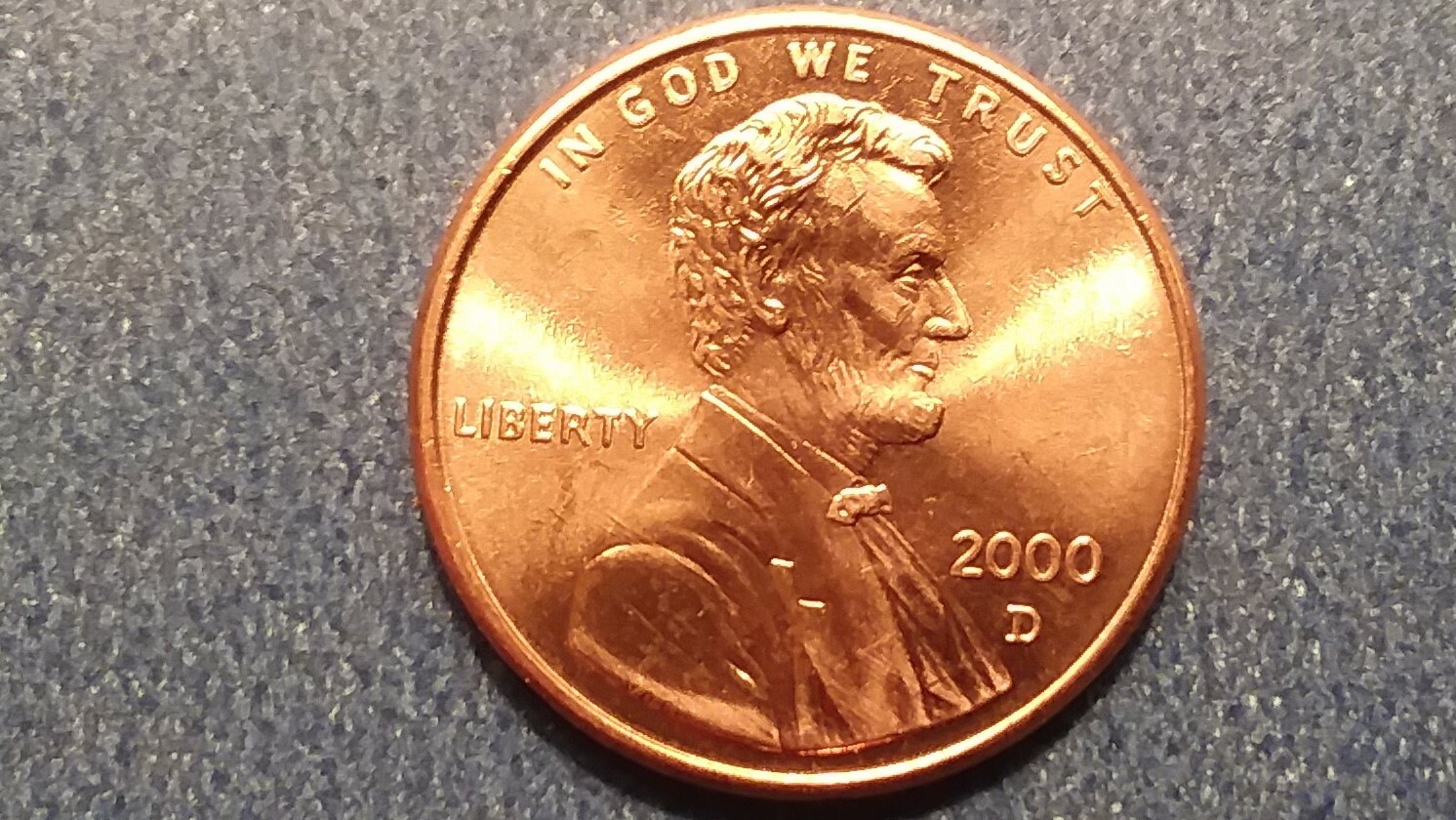 2000-D Brilliant Uncirculated Lincoln Cent.  Ships Free.  BU condition.
