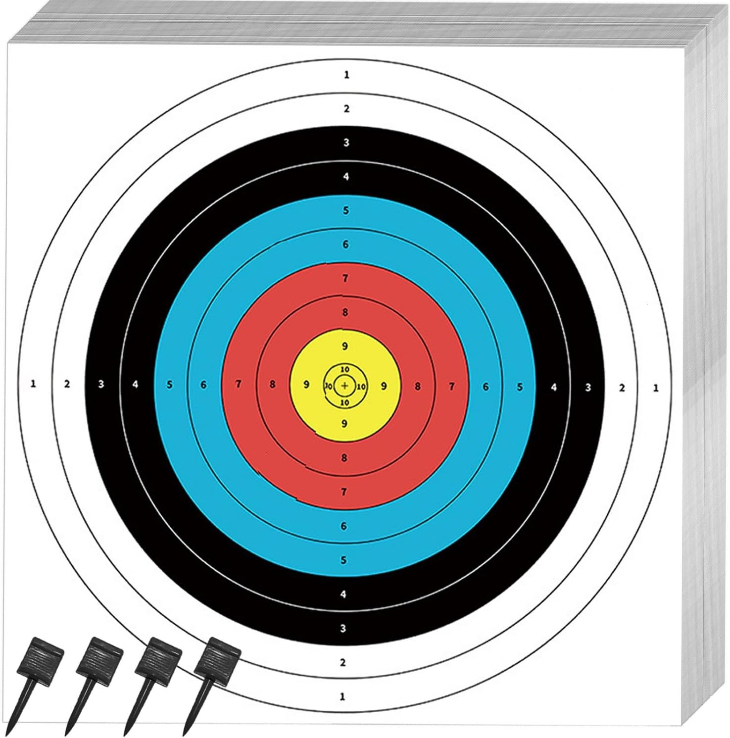 30 Pcs Standard Archery Targets Paper 16 Inch 10 Rings Bow Arrow Targets for Hu