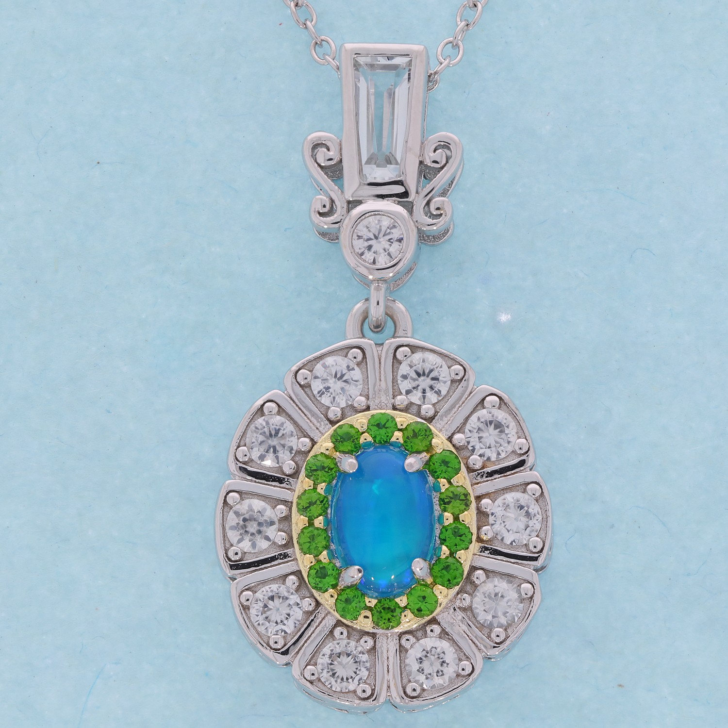 Sterling Silver Semi Mount Pendant Setting Oval OV 7X5mm
