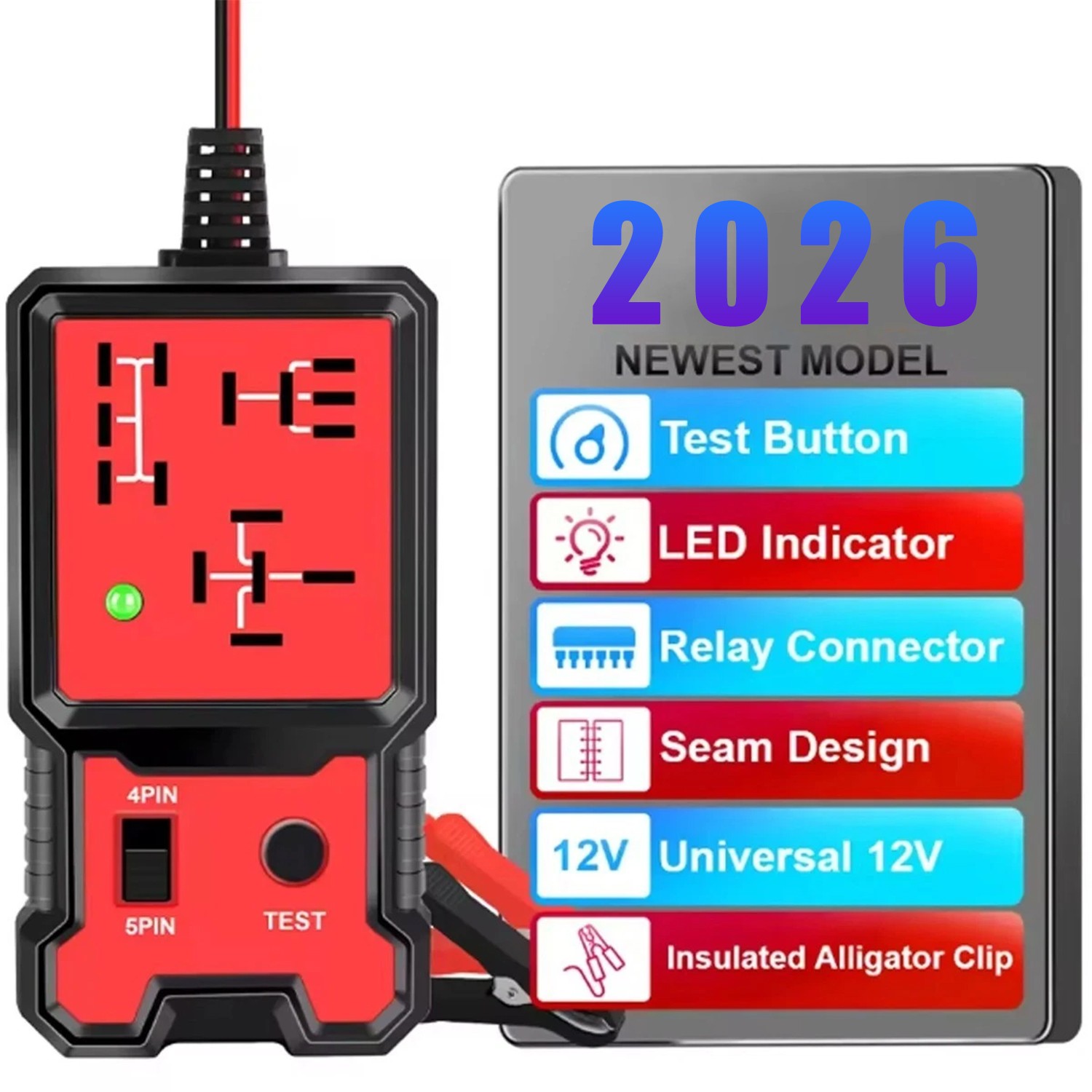 Car Relay Tester Voltage Test 12V Battery Checker Automobile Electronic Relay US