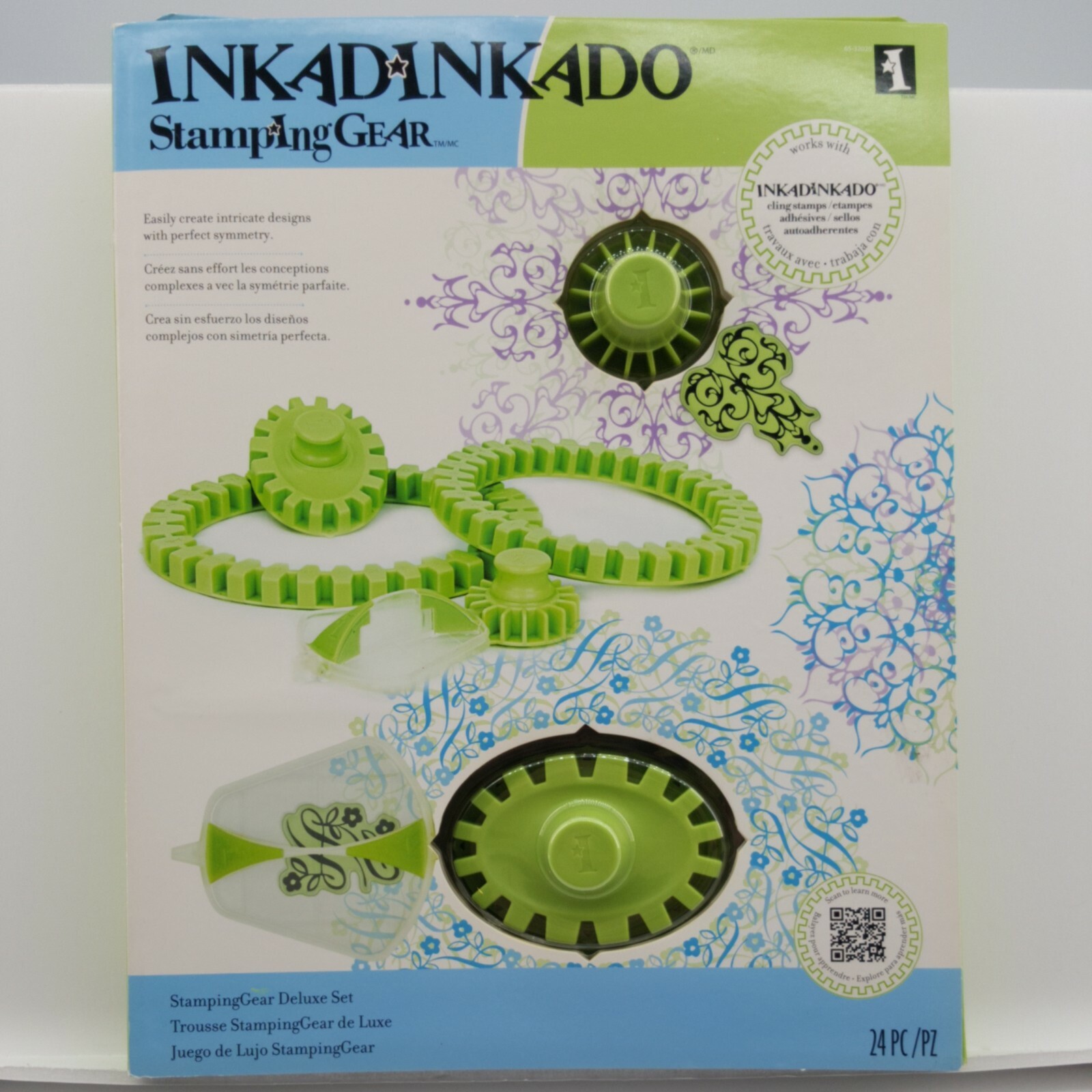 Inkadinkado Stamping Gear Deluxe Set Kit Circle Cogs Stamps Intricate Designs