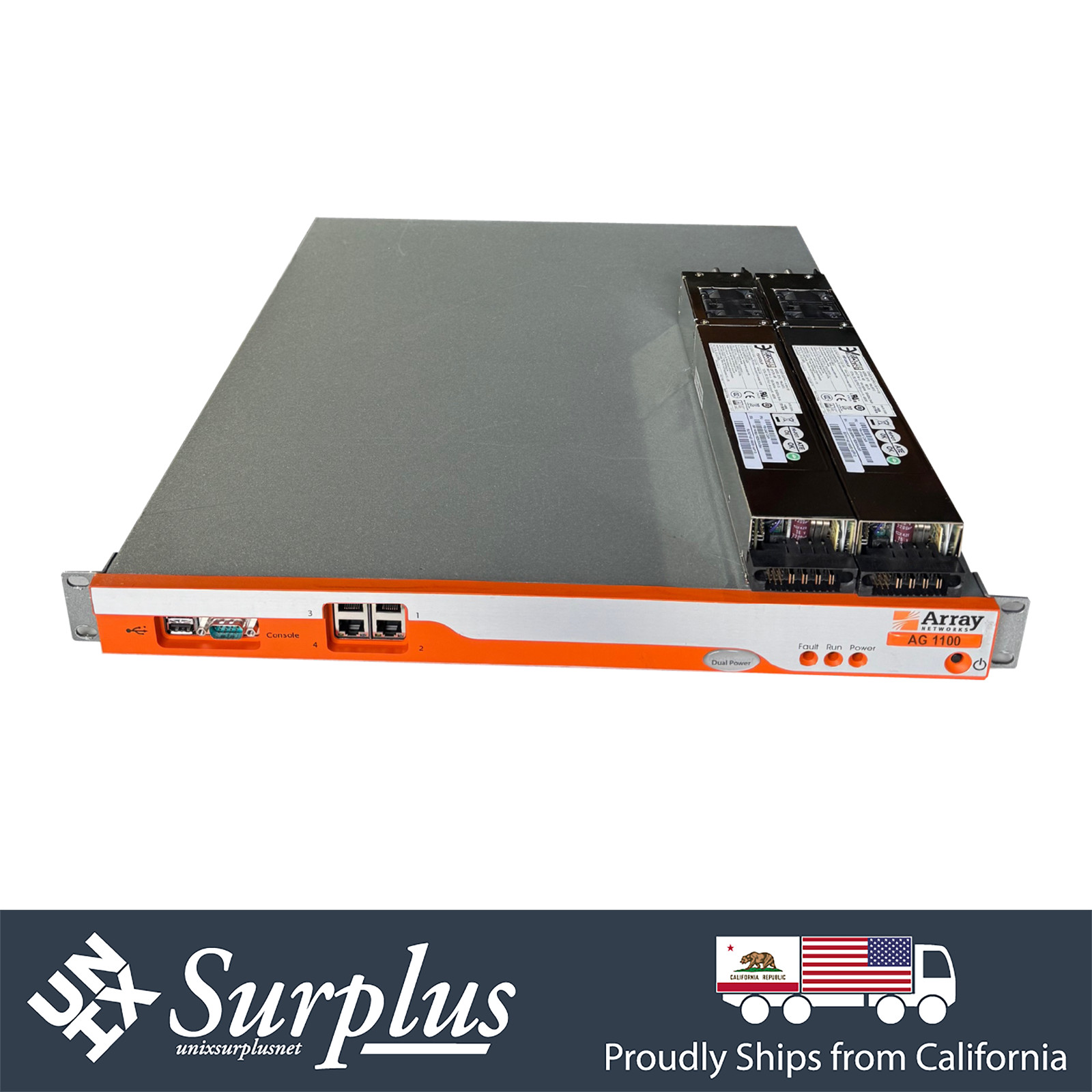 Array Networks AG1100 4 Ports 1GbE RJ45 Secure Access Gateway Dual PSU w/ Ear