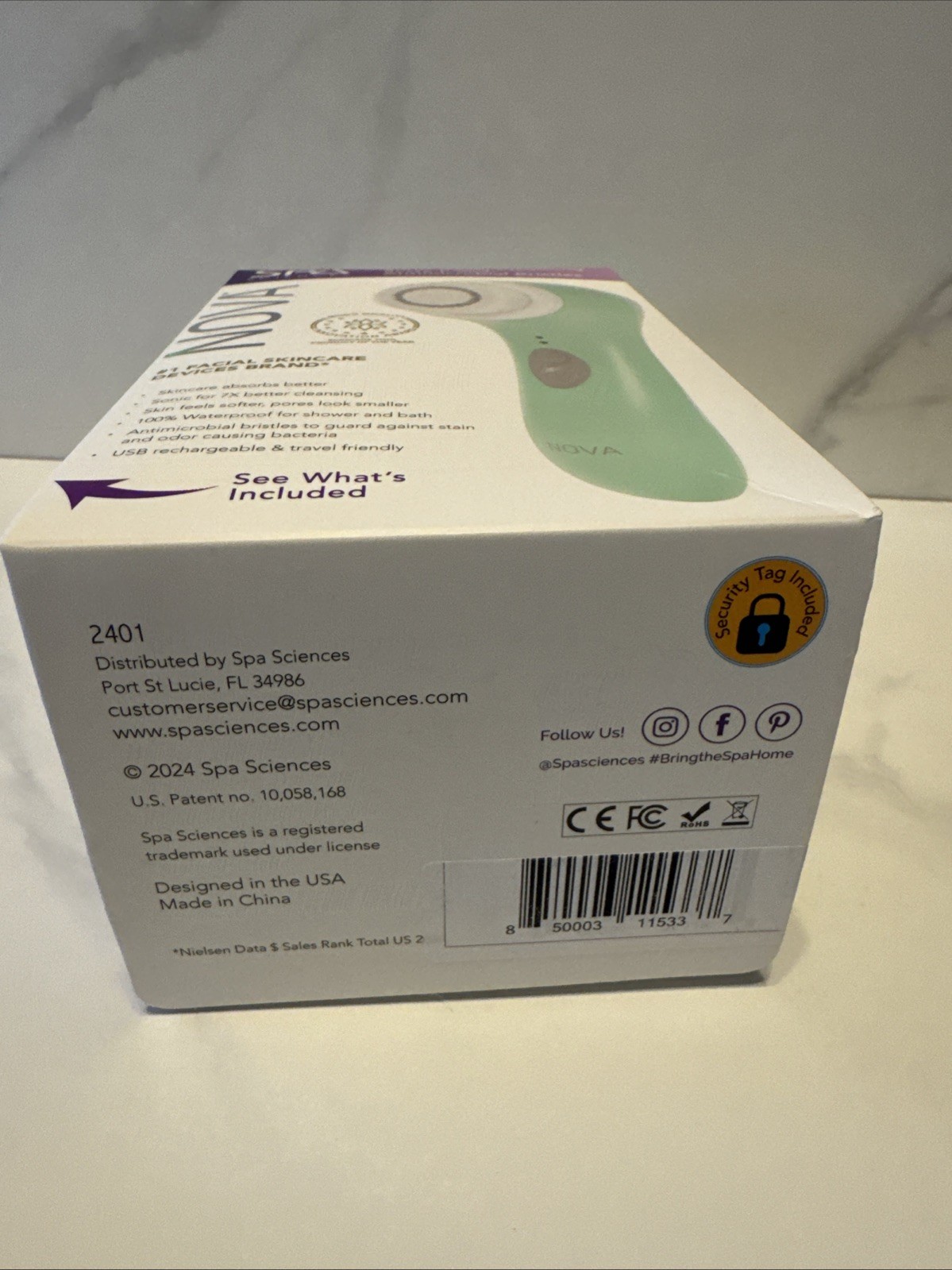 Nova Spa Science Antimicrobial Sonic Face Cleansing System Mint Green New Sealed
