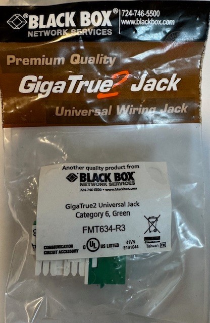 Black Box FMT634-R3 CAT6  Green Universal Jack Lot of 5 Ships FREE in USA
