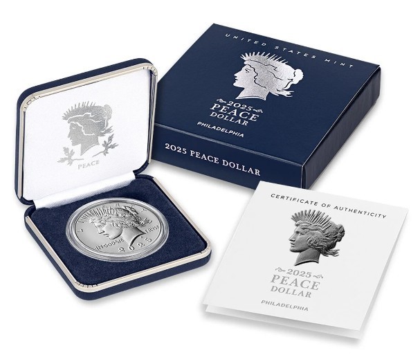 2025-P Philadelphia Peace Silver Dollar 25XH Uncirculated w/Box & COA .999!