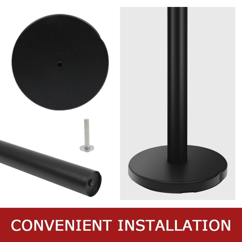 6 Pcs Retractable Crowd Control Barrier Poles Stanchion Post Queue Line Barrier