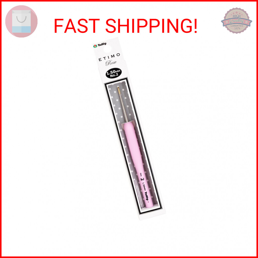Tulip Needle Company TEL-02E Etimo Rose Steel Crochet Hook-Size 2/1.5mm