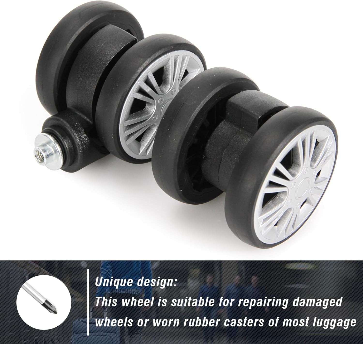 Zoofen Luggage Wheels Replacement 4 pcs Suitcase Wheels...