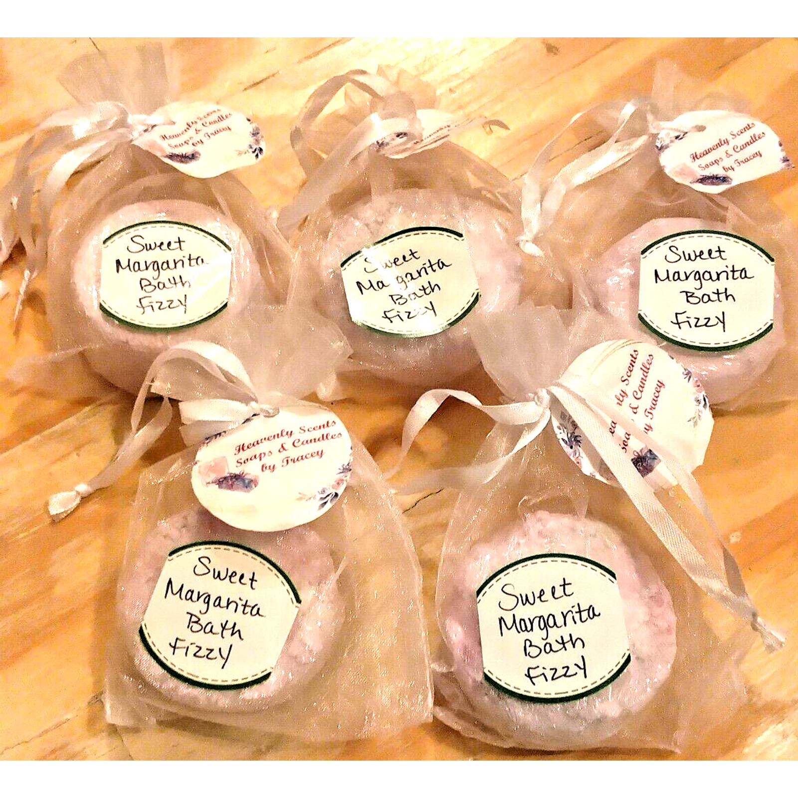 Handmade Sweet Margarita 3 Oz Bath Fizzies Lot of 5 Bath Gifts!