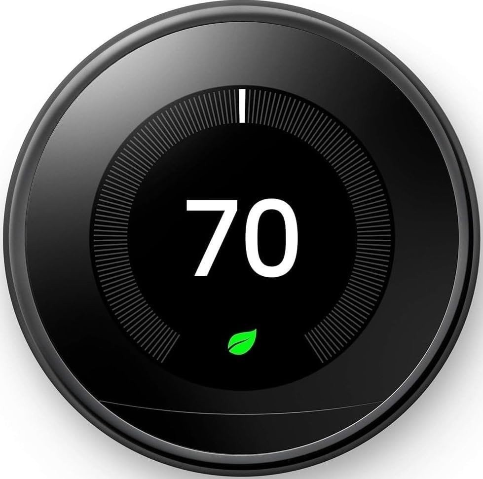 Google Nest Learning Thermostat 3rd Gen Used Good Condition (Mirror Black)