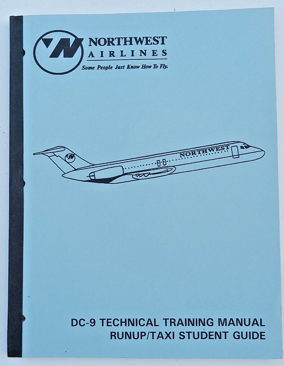 Vtg Northwest Airlines DC-9 Technical Training Manual Runup/Taxi Student Guide