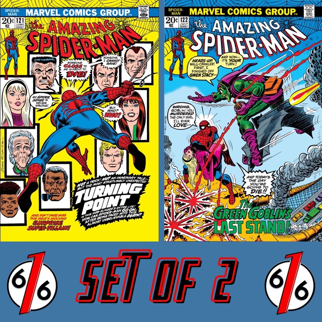 🔥🕷 AMAZING SPIDER-MAN #121-122 FACSIMILE EDITION Exclusive FOIL Variant Set