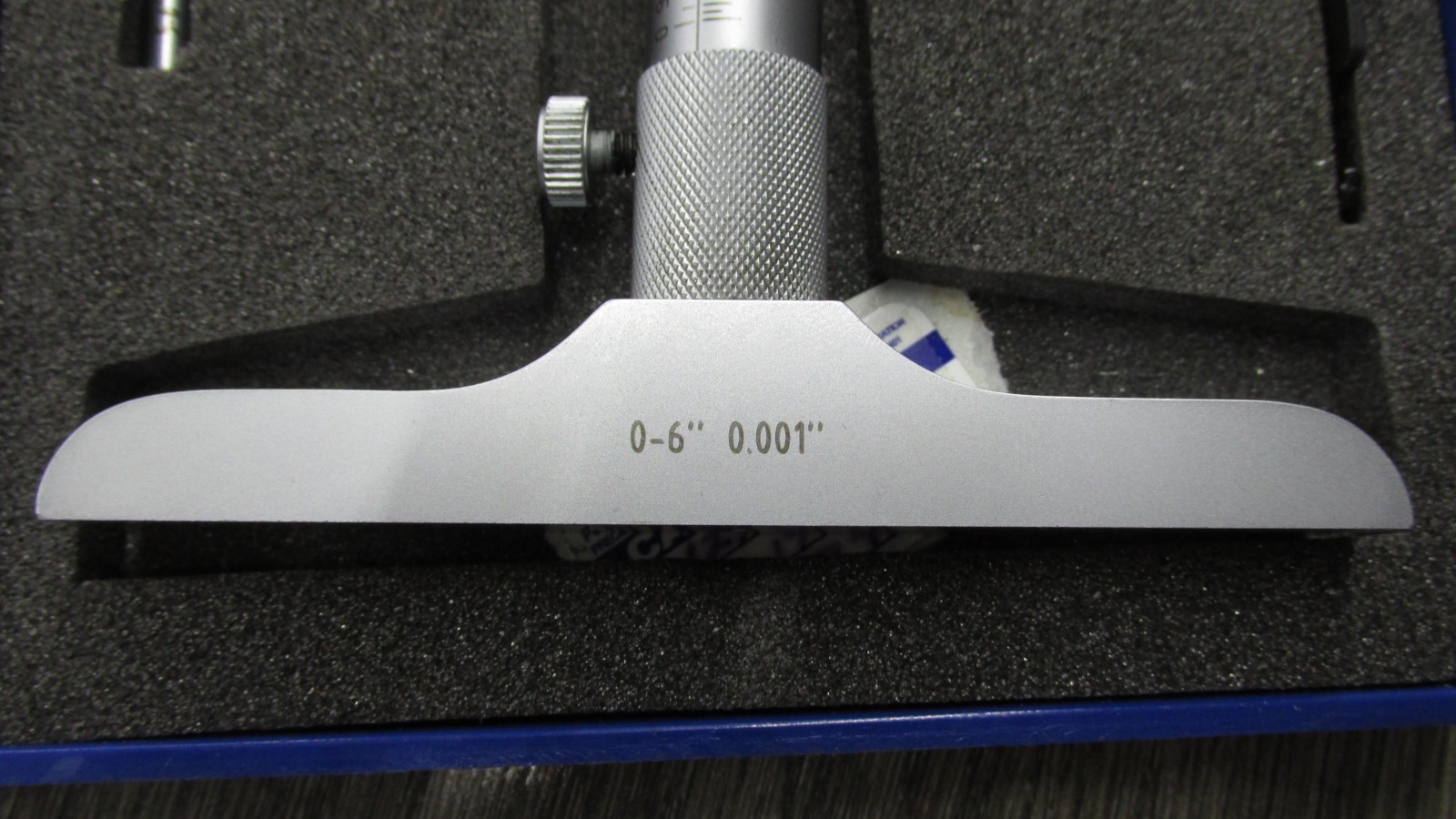 0-6" Depth Micrometers with 4" Base , With 6 Rods in Fitted Box