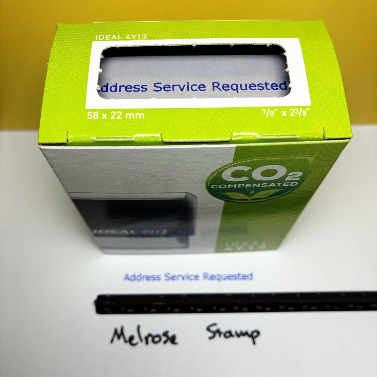 Address Service Requested Self Inking Rubber Stamp Blue Ink Ideal 4913