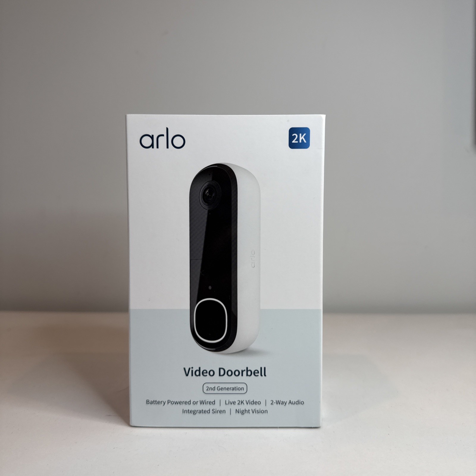 Arlo AVD4001-100NAS 2nd Generation 2K Video Doorbell Battery/Wired - NEW SEALED