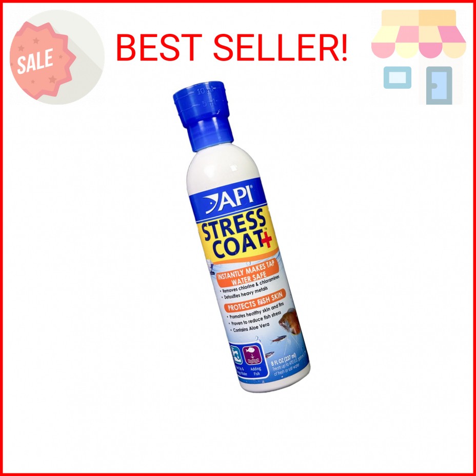 API STRESS COAT Aquarium Water Conditioner 8-Ounce Bottle