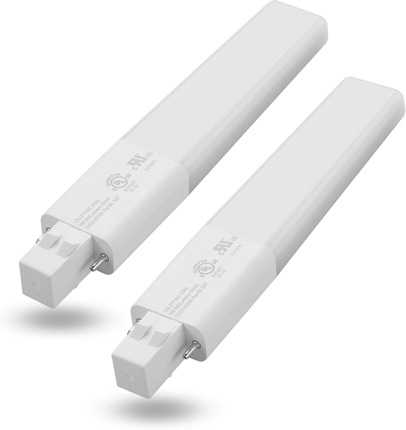 GX23 Base LED Bulbs, 6w(13w CFL Equivalent) LED Slim, 2-Pin PL Horizontal Rec...