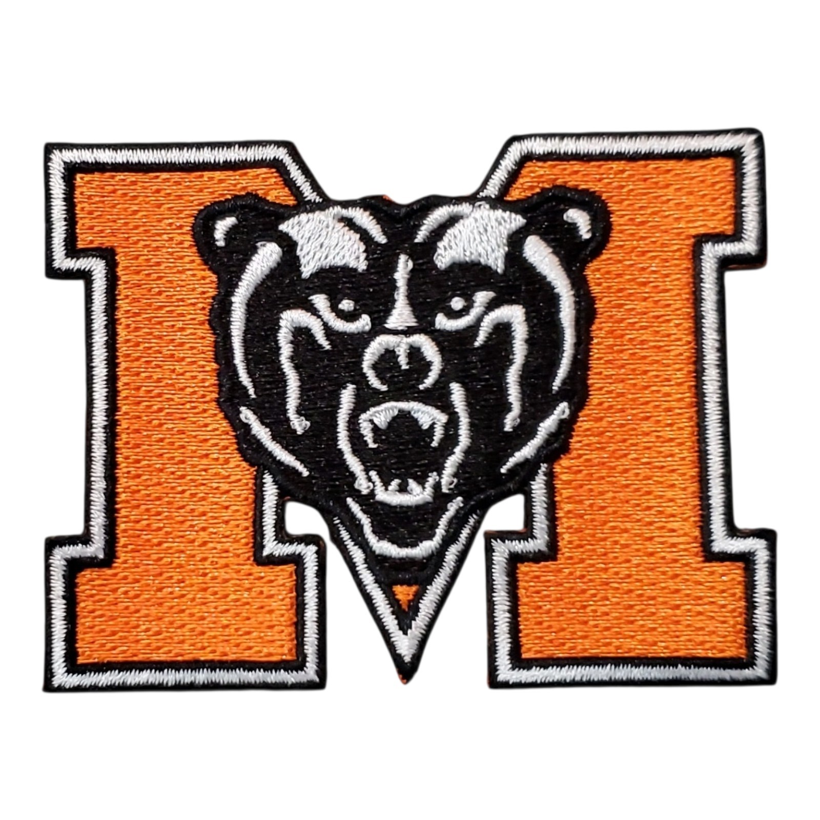 Mercer Bears Vintage Style Round Patch. Embroidered. Iron On. 3"x 2.25"