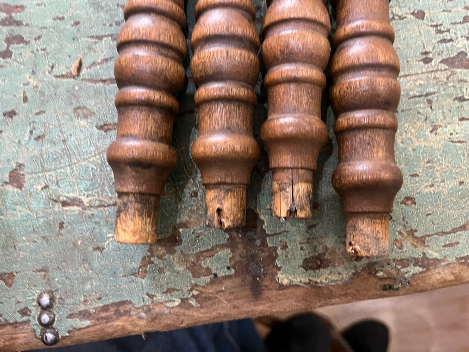 Antique Salvaged Support Spindles Piano Stool