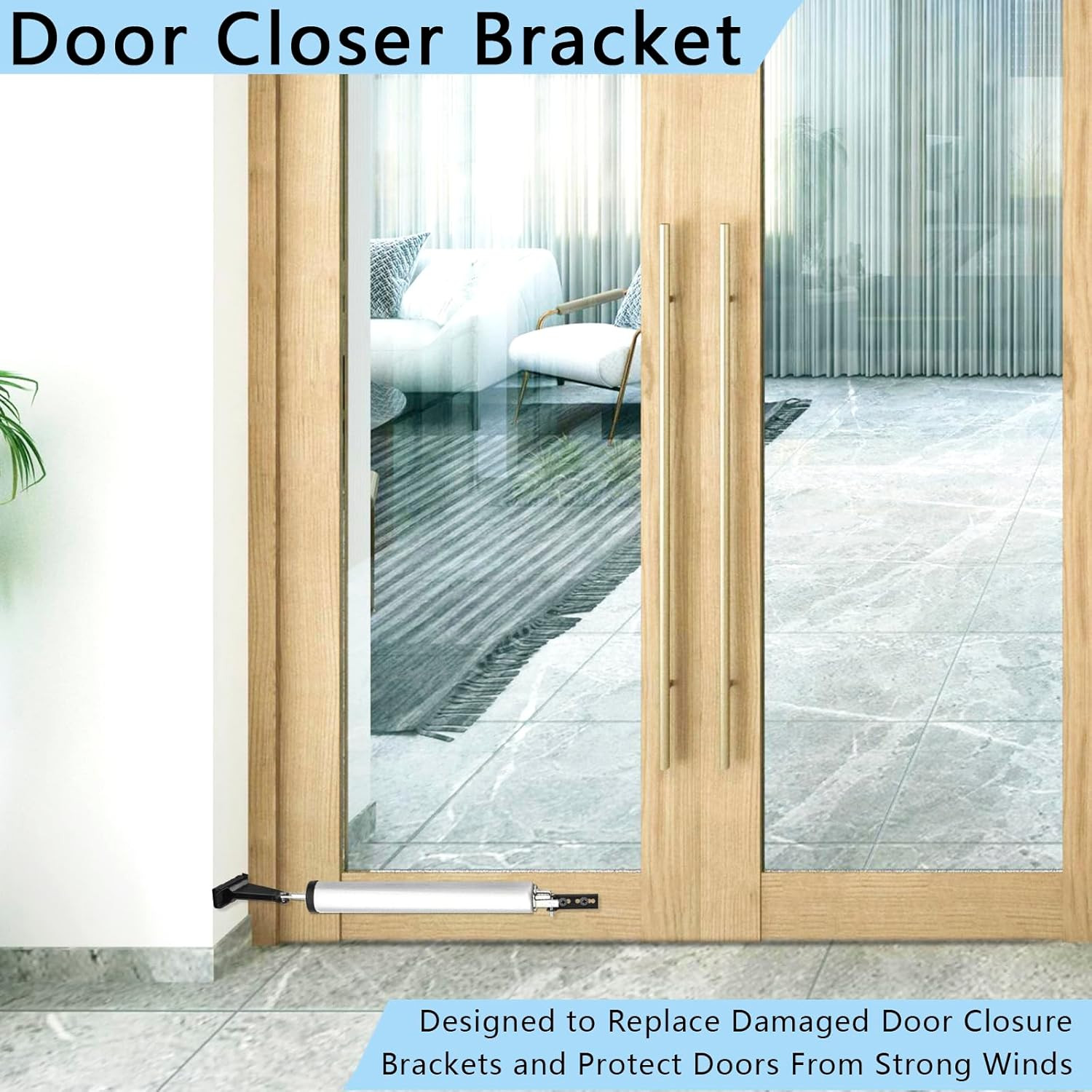 Reinforced Storm Door Closer Bracket – Fits Andersen, Emco, Larson, Pella – Blac