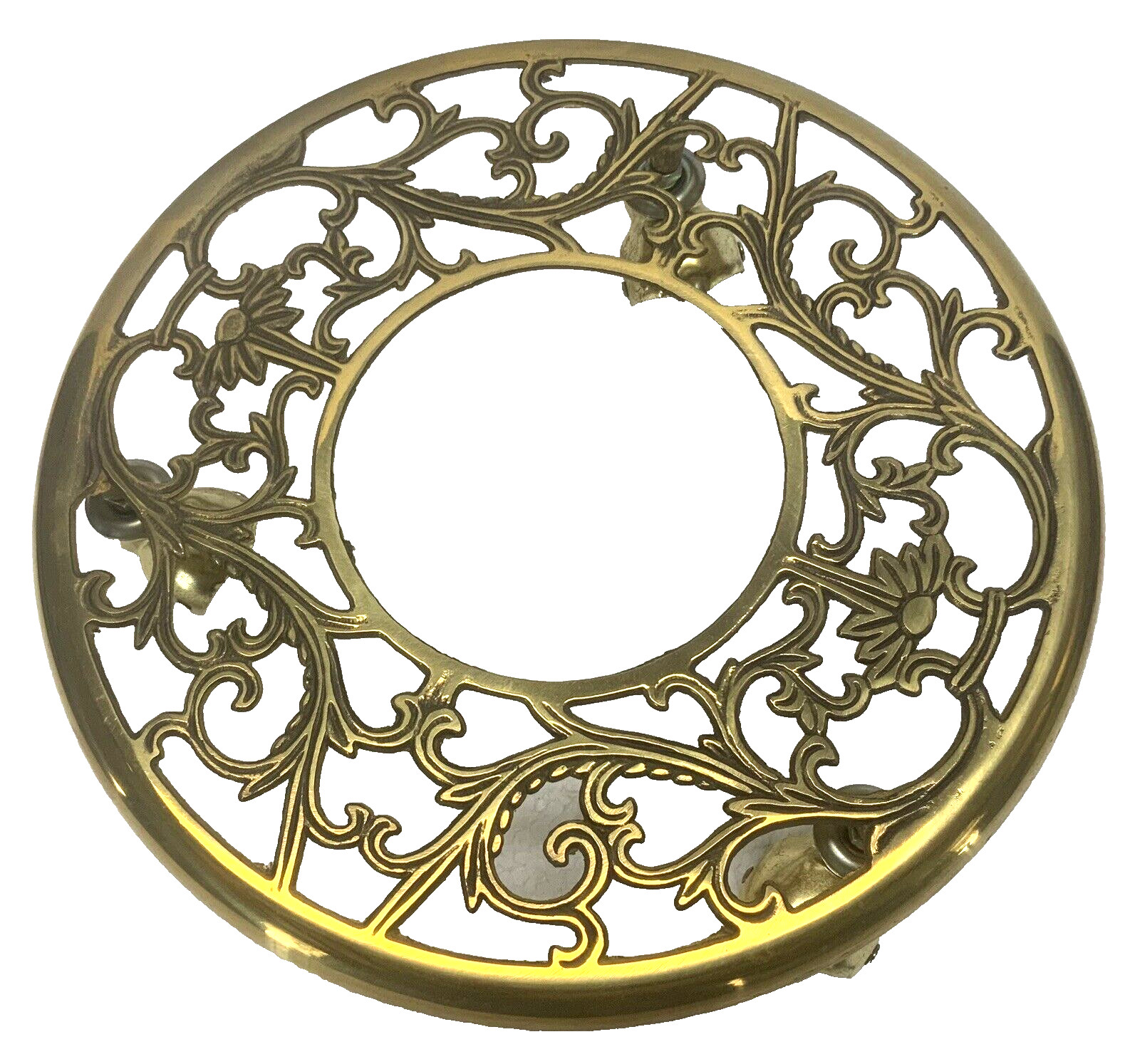 Rolling Brass Perforated Trivet