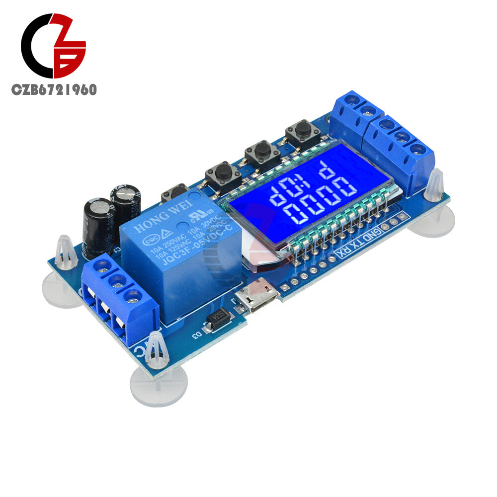 5V Time Delay Relay Module Trigger Cycle Timming Circuit Switch LCD USB Board