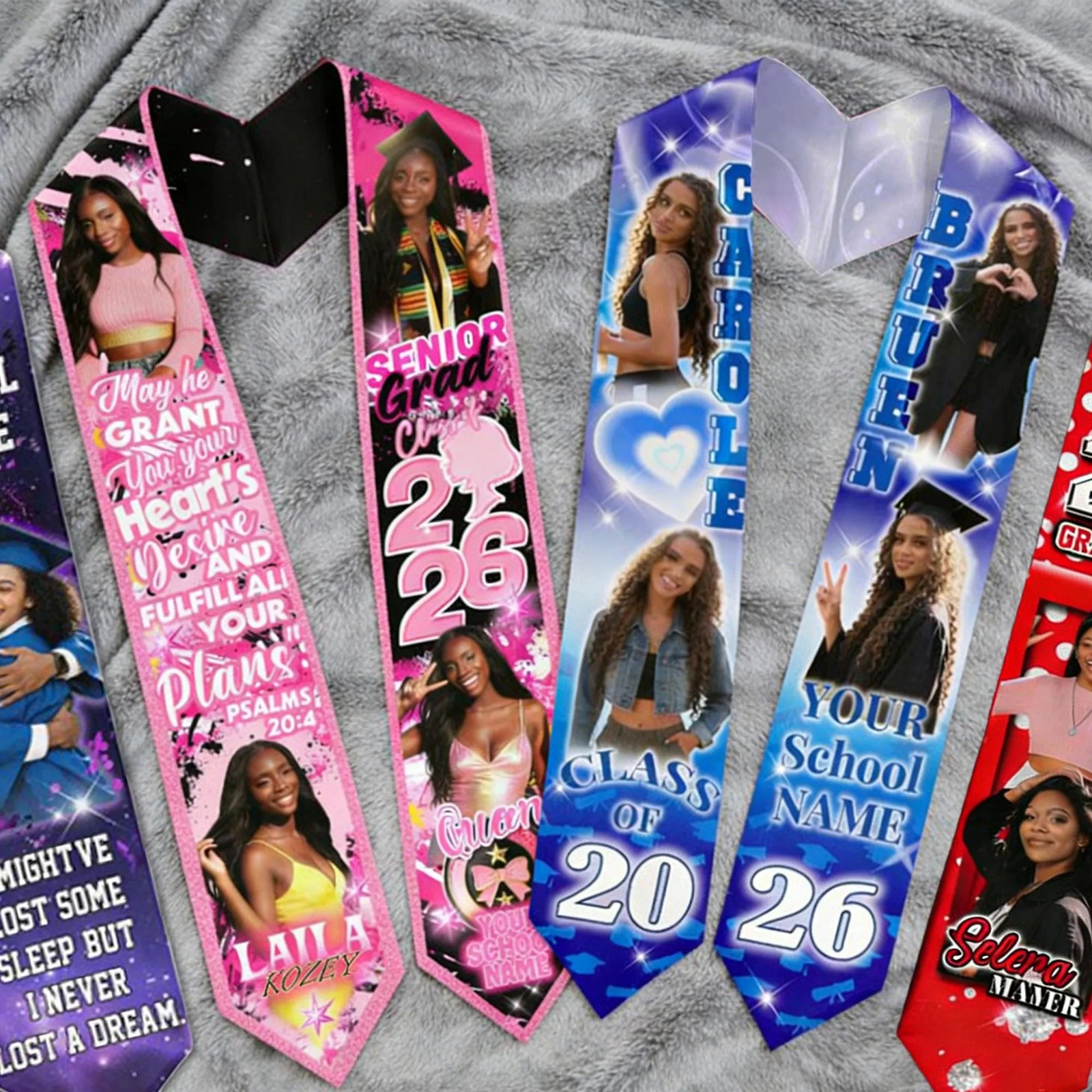 Custom Photo Graduation Stole 2026 Personalized Class Grad Sash
