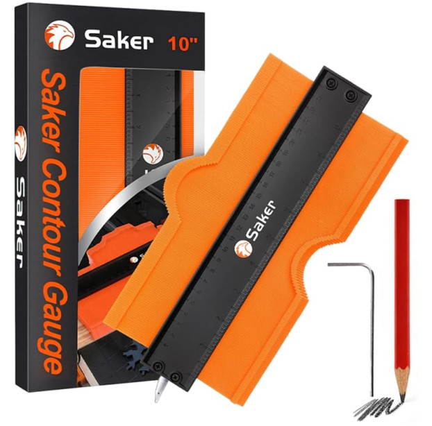 Saker Contour Gauge with Lock - Woodworking & DIY Tool, Profile Duplication