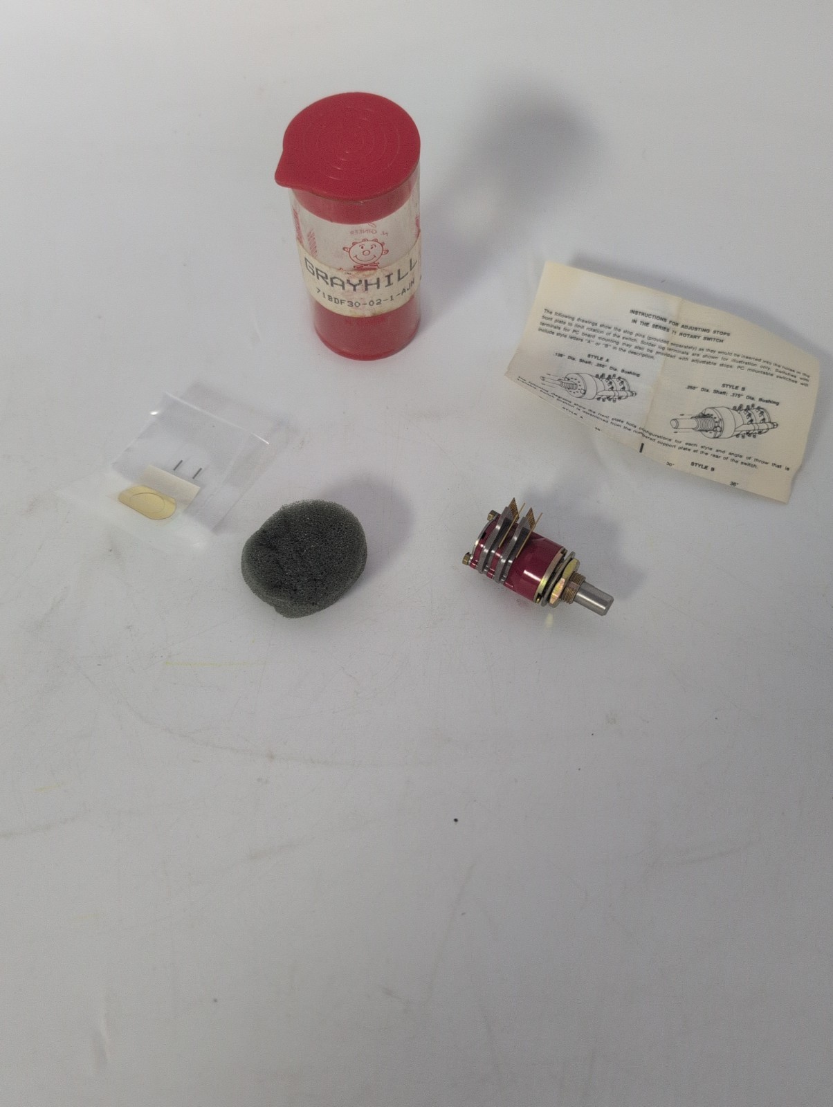 Grayhill Series 71 rotary switch 71BD30-02-1-AJN