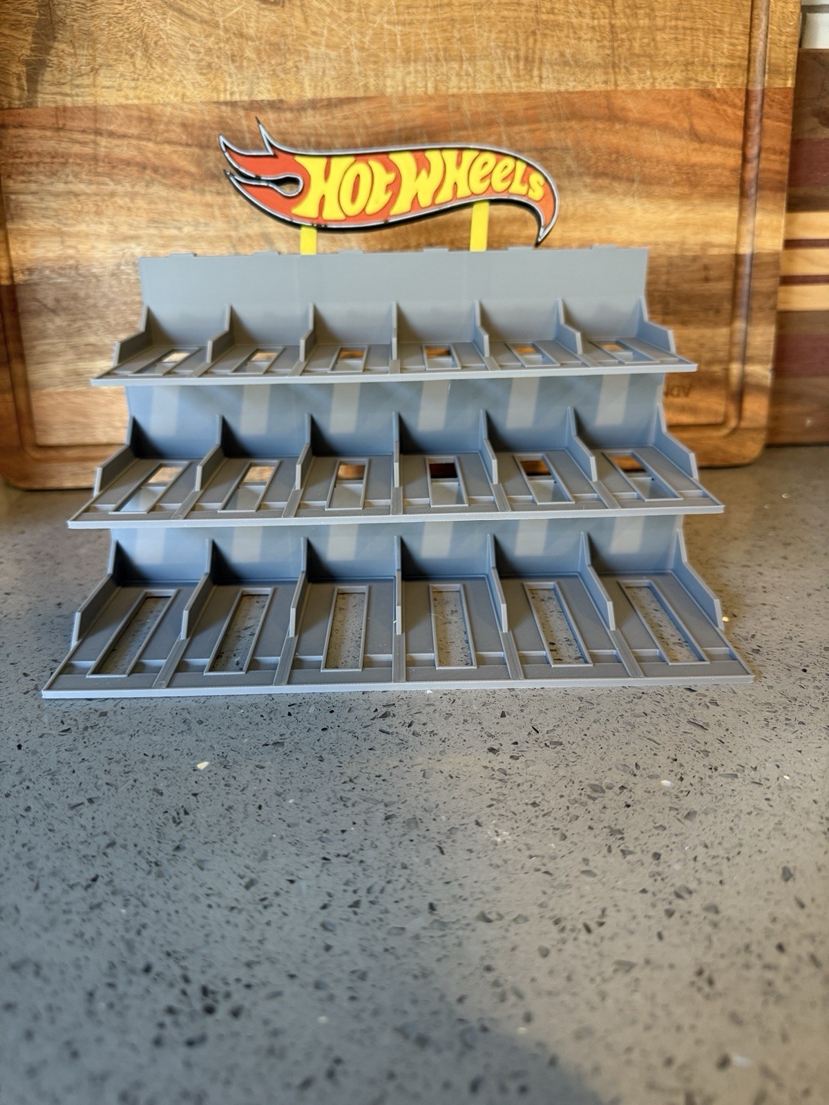 Hot Wheels Car Model Display Stand  Custom Storage Rack 1:64 Scale - Gray