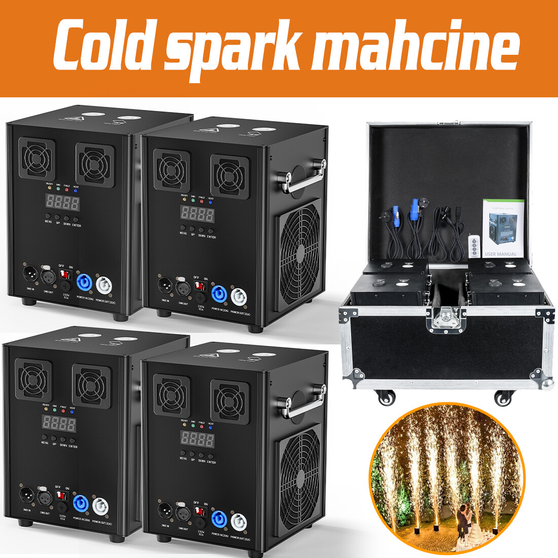 700W Cold Spark Firework DJ event party Machine Stage Effect DMX Machine Remote