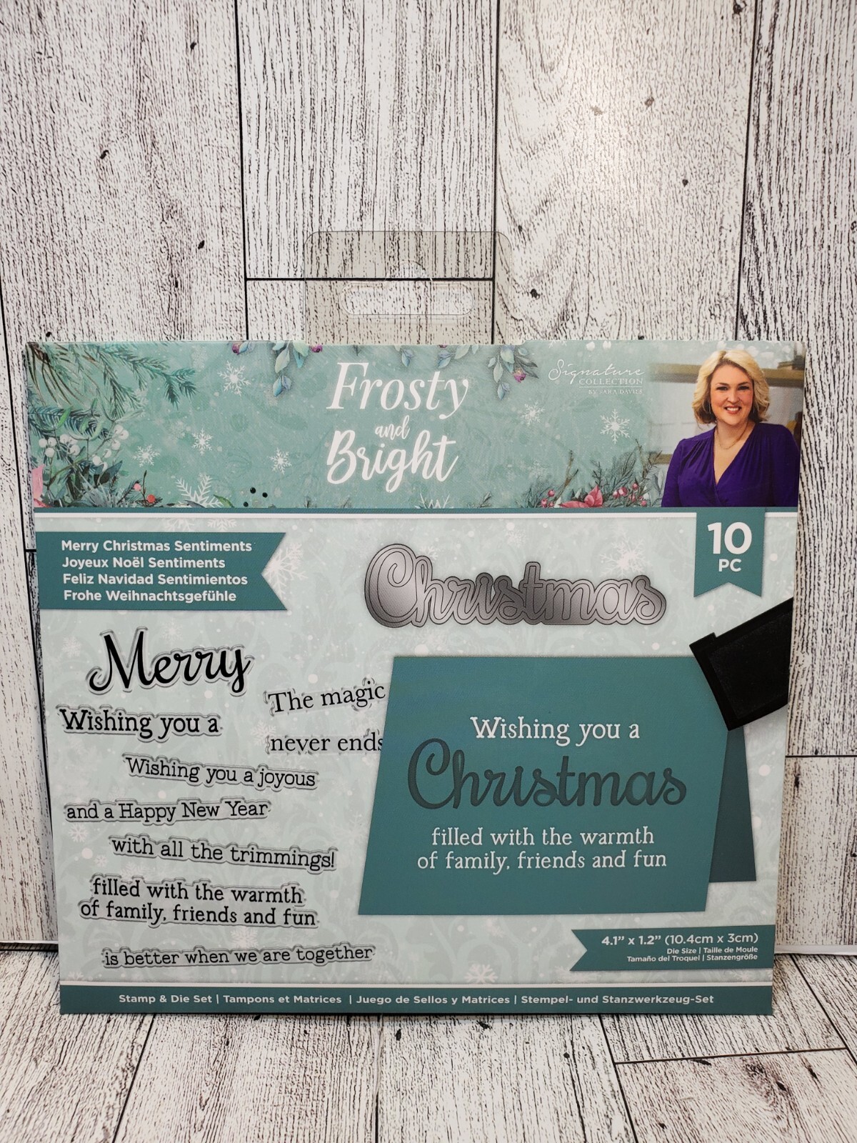 CCH3 Crafters Companion Frosty & Bright Merry Christmas Sentiments stamp die set
