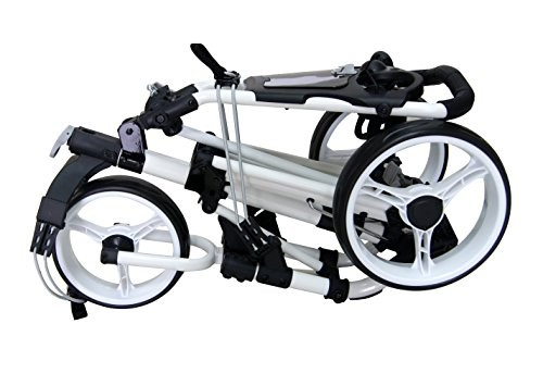 3 Wheel Push Pull Golf CART - Foot Brake - ONE Second to Open & Close! White