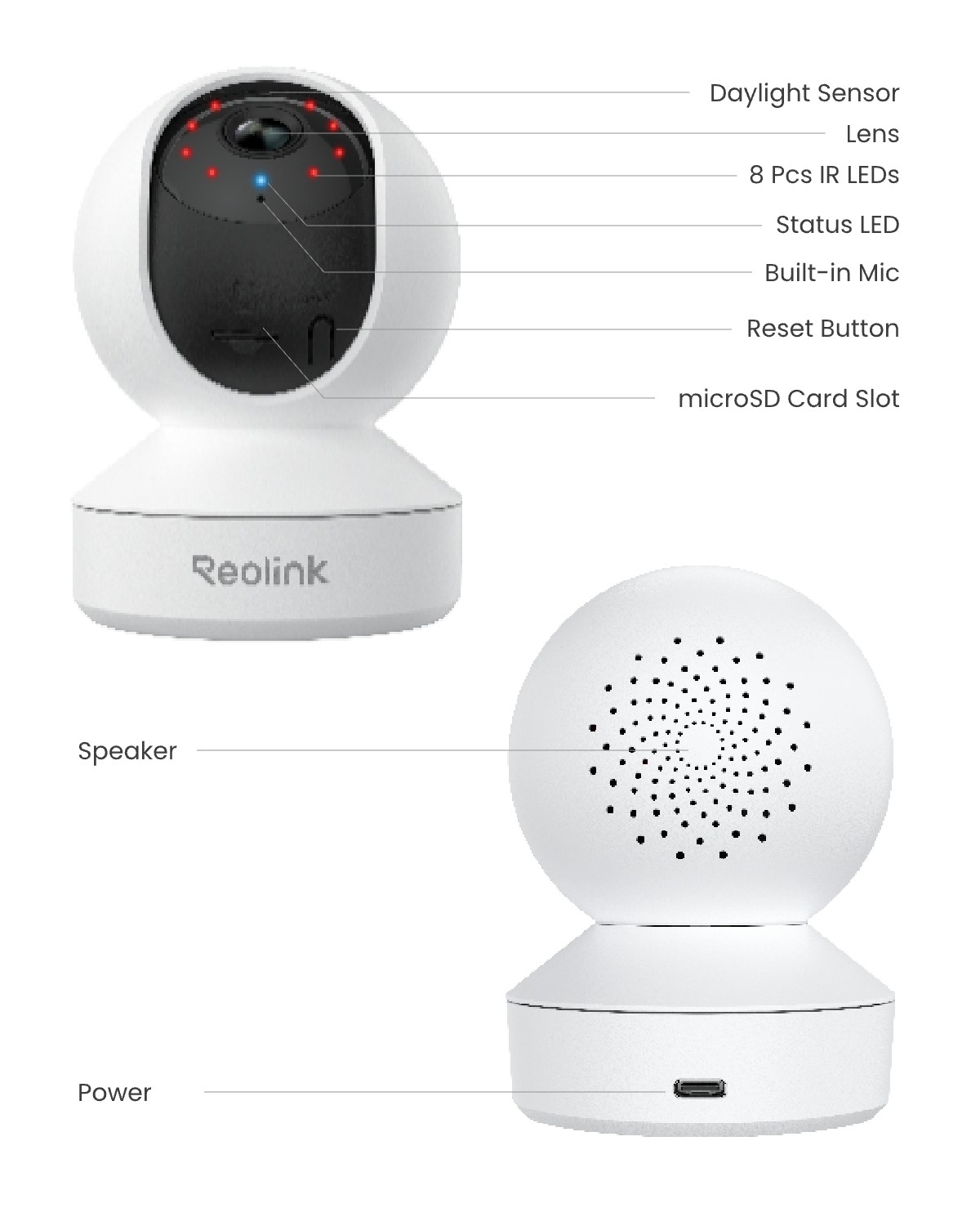 Reolink E1 4MP 360° PT WiFi Security Camera Indoor Crying Detection AutoTracking