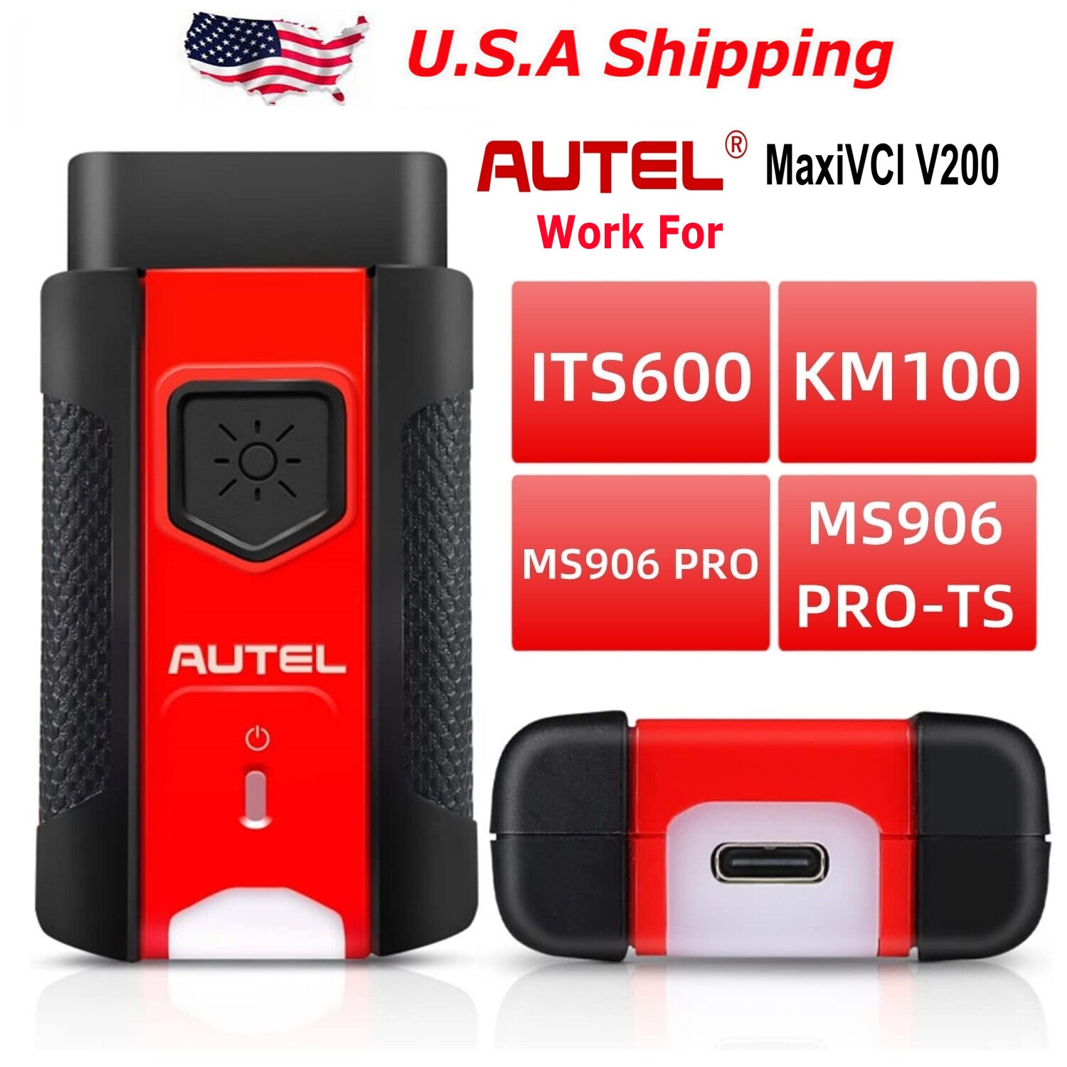Autel MaxiVCI V200 VCI Diagnostic Adapter Fit For KM100 MS906 Pro ITS600