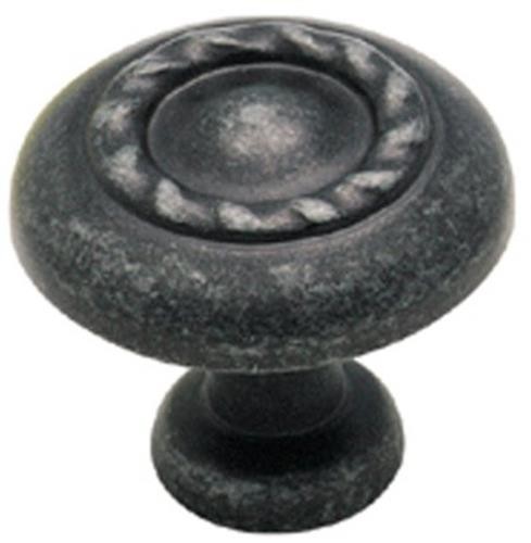 (5 Pack) 1-1/4 inch Rope Twist Knob Wrought Iron Dark