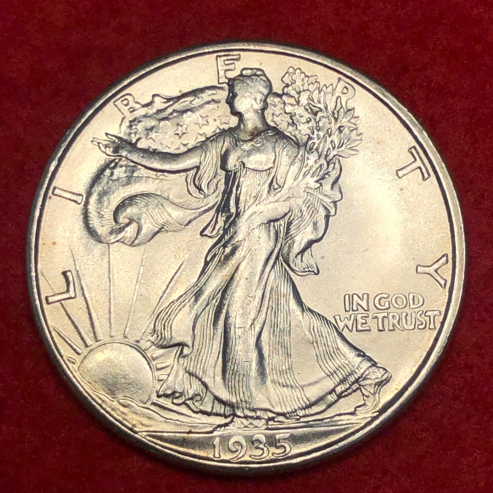 1935-D Walking Liberty Half Choice BU Great Eye Appeal Nice Strike #733